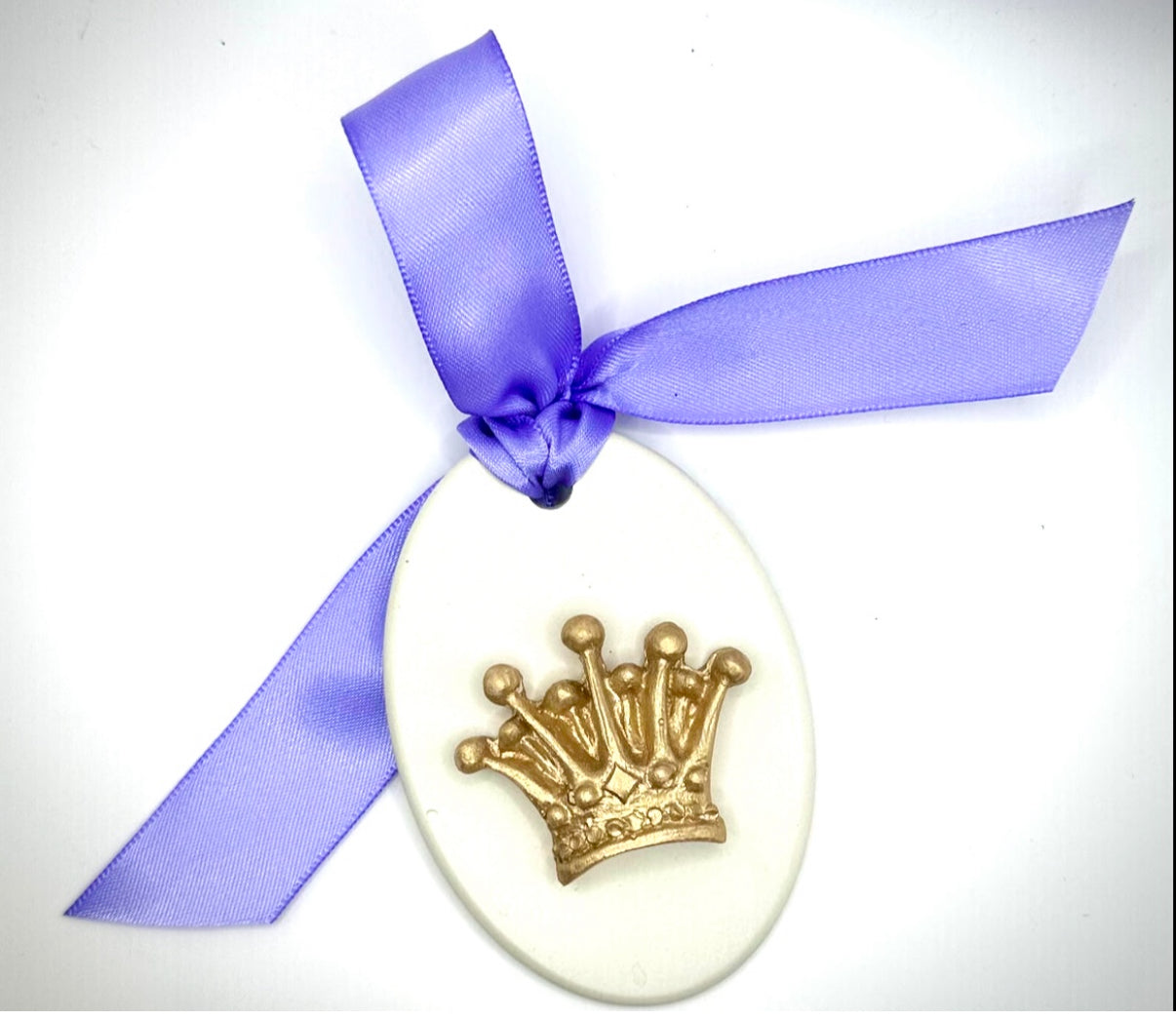 Mardi Gras crown on oval ornament