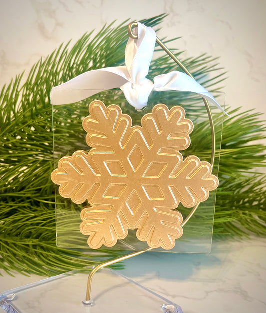 Snowflake on acrylic ornament